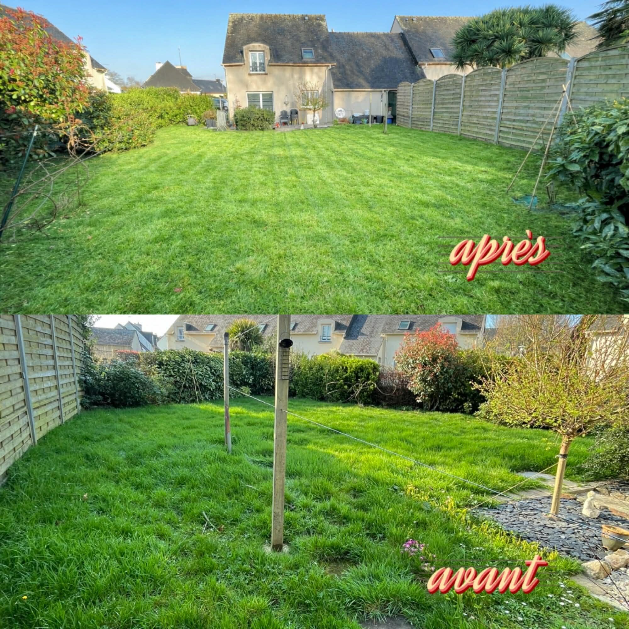 Tonte et taille de haies avant après par FJ Services 29
